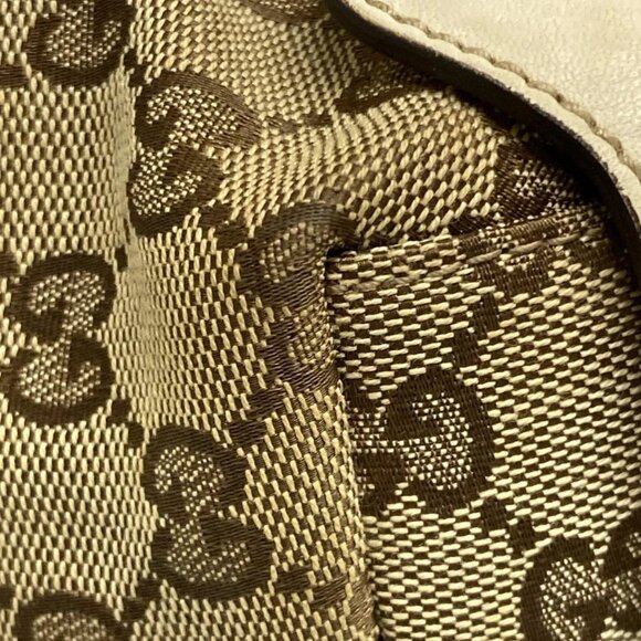 Auth GUCCI GG Pattern, Horse Bit 162900 Dark Brown Beige Cream Jacquard Leather - Picture 9 of 16